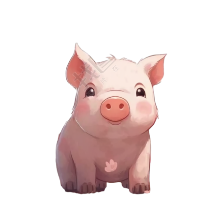 可爱迷你小猪插画素材