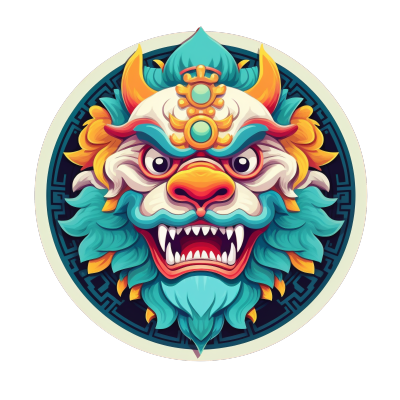创意设计中国狮子透明背景插画