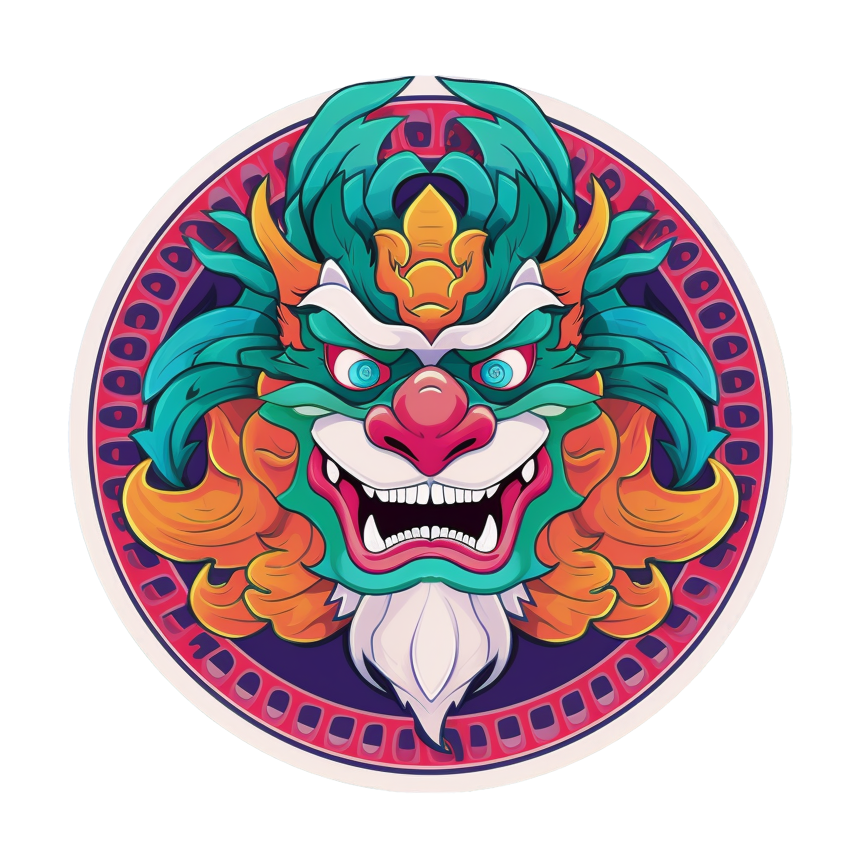 高清创意设计彩色龙形徽章素材