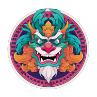 高清创意设计彩色龙形徽章素材