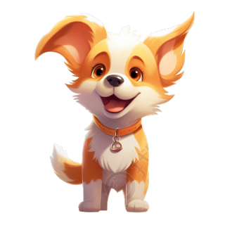 卡通柯基犬PNG素材商业设计插画