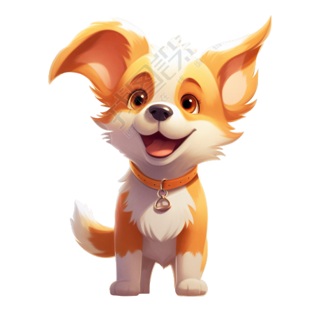 卡通柯基犬PNG素材商业设计插画