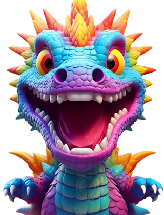 绚丽多彩的大嘴龙玩具素材