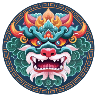 商业设计中国龙头透明背景插画