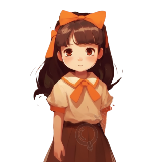 可爱的卡通女孩插画