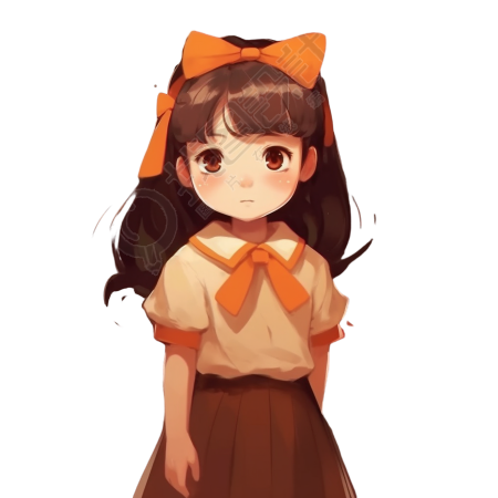 可爱的卡通女孩插画