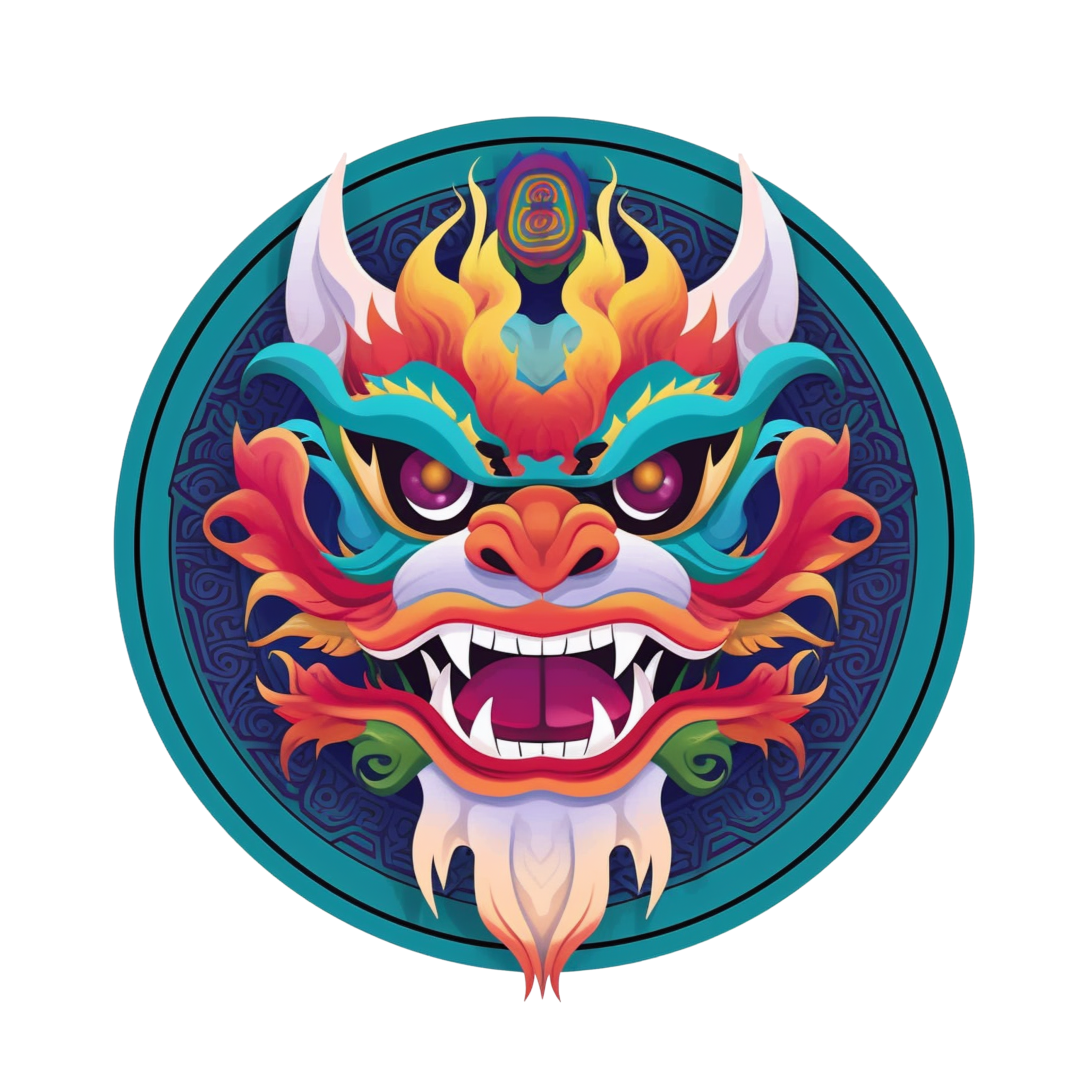 龙纹徽章圆形造型素材