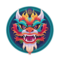 龙纹徽章圆形造型素材