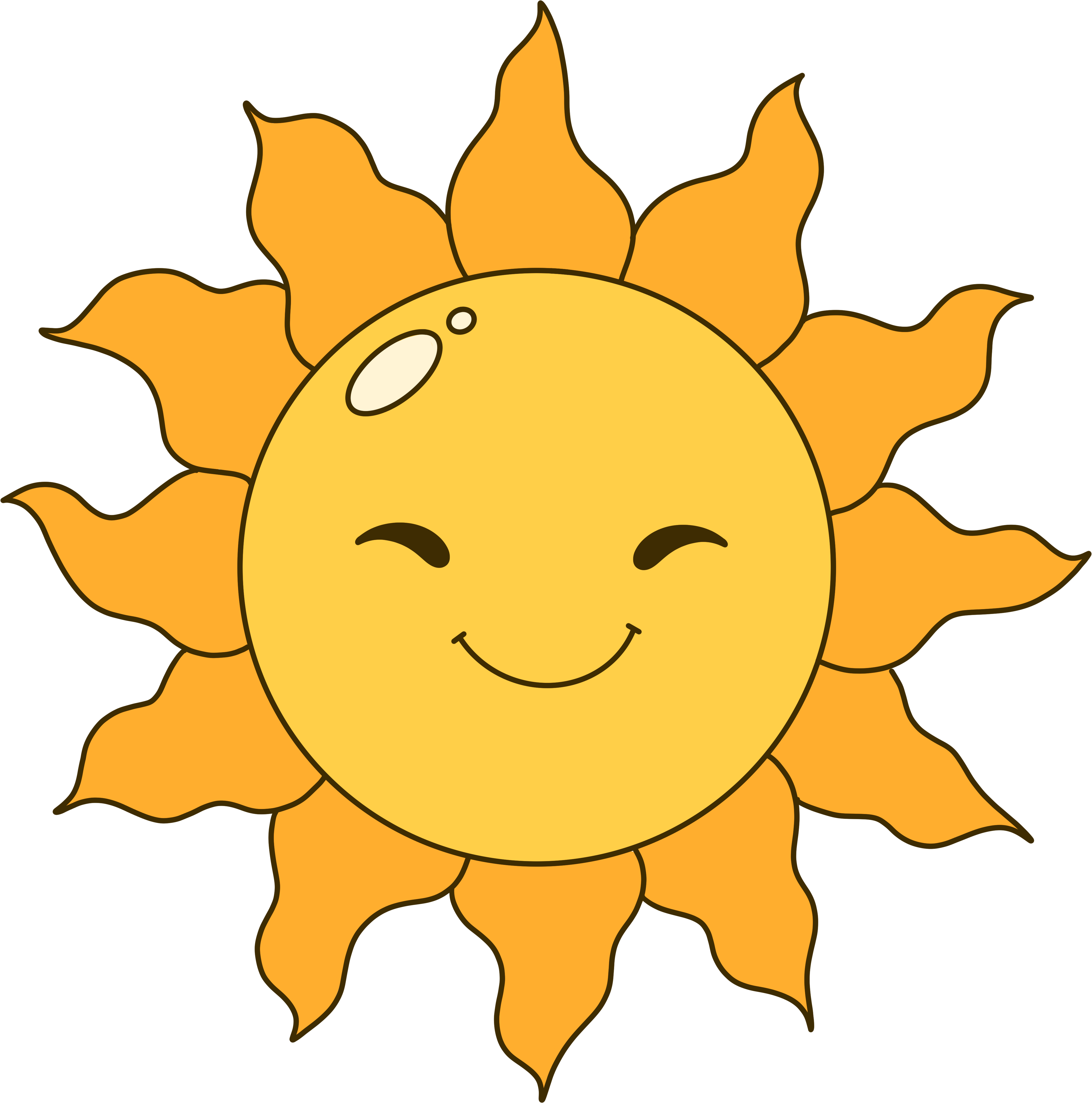 幼儿园绘画卡通太阳素材