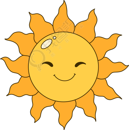幼儿园绘画卡通太阳素材
