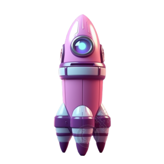 星星艺术团风格的玩具火箭插图