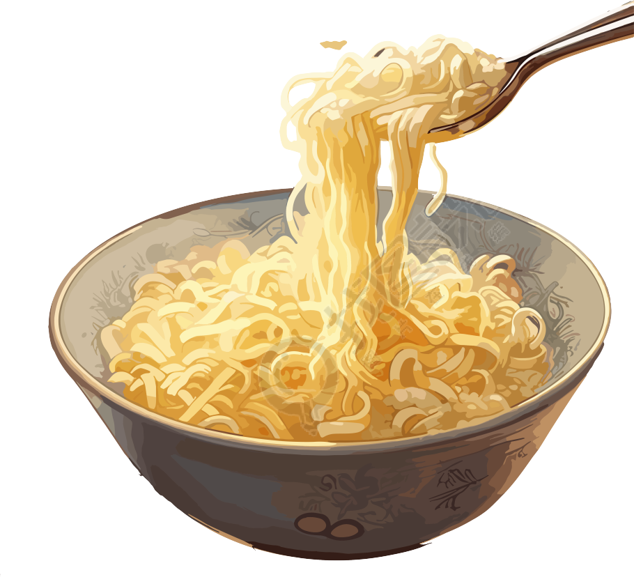 清水面条插画设计元素