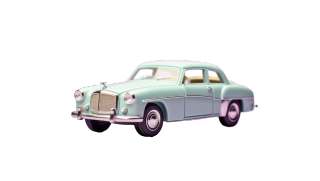 绿色和白色汽车3D模型插画