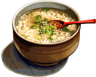 透明背景大米粥美食素材