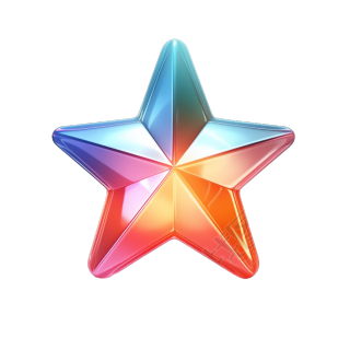 五彩斑斓的星形图标创意设计素材