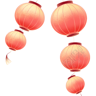 手绘喜庆的红灯笼可商用插图