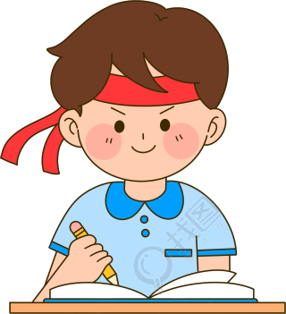 勤奋学习的男生手绘插图