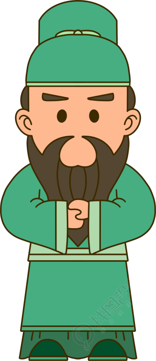 三国演义人物关羽手绘插画