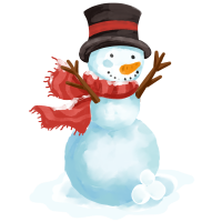 小雪时节搞怪的雪人手绘插画