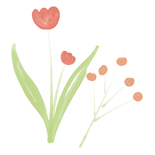 手绘简约风花卉装饰性插图