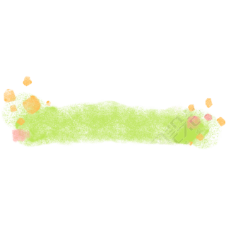 草绿色晕染横幅花朵装饰插图
