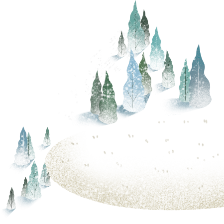 透明背景大雪节气雪中大树手绘插图