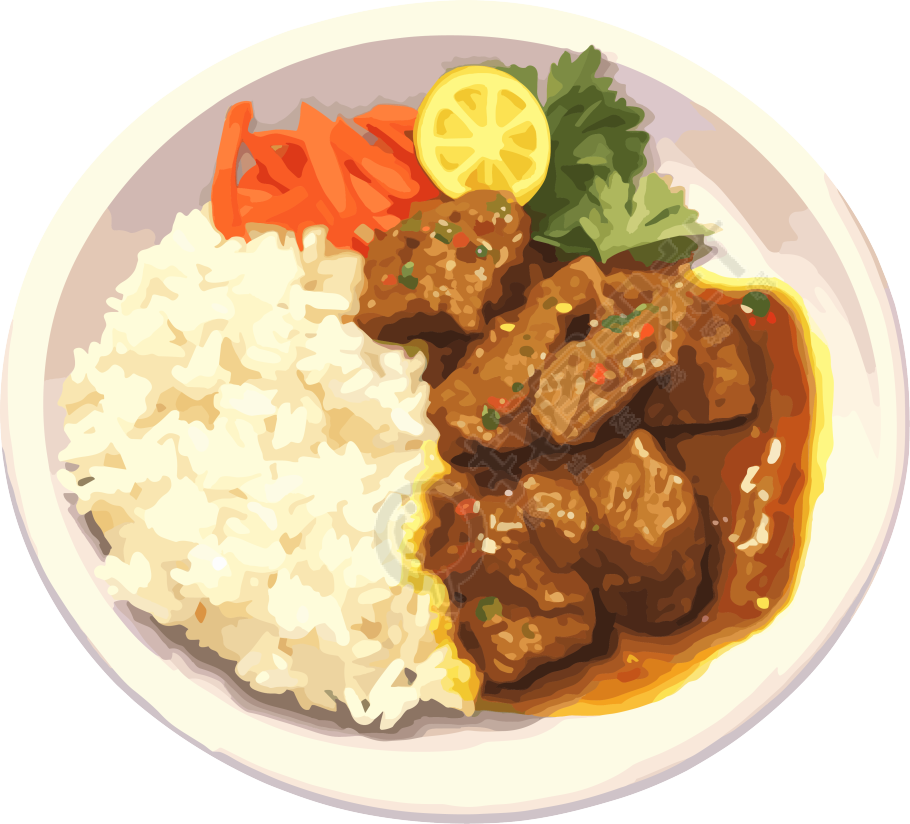 冬季烹饪红烧肉拌饭高清图形素材
