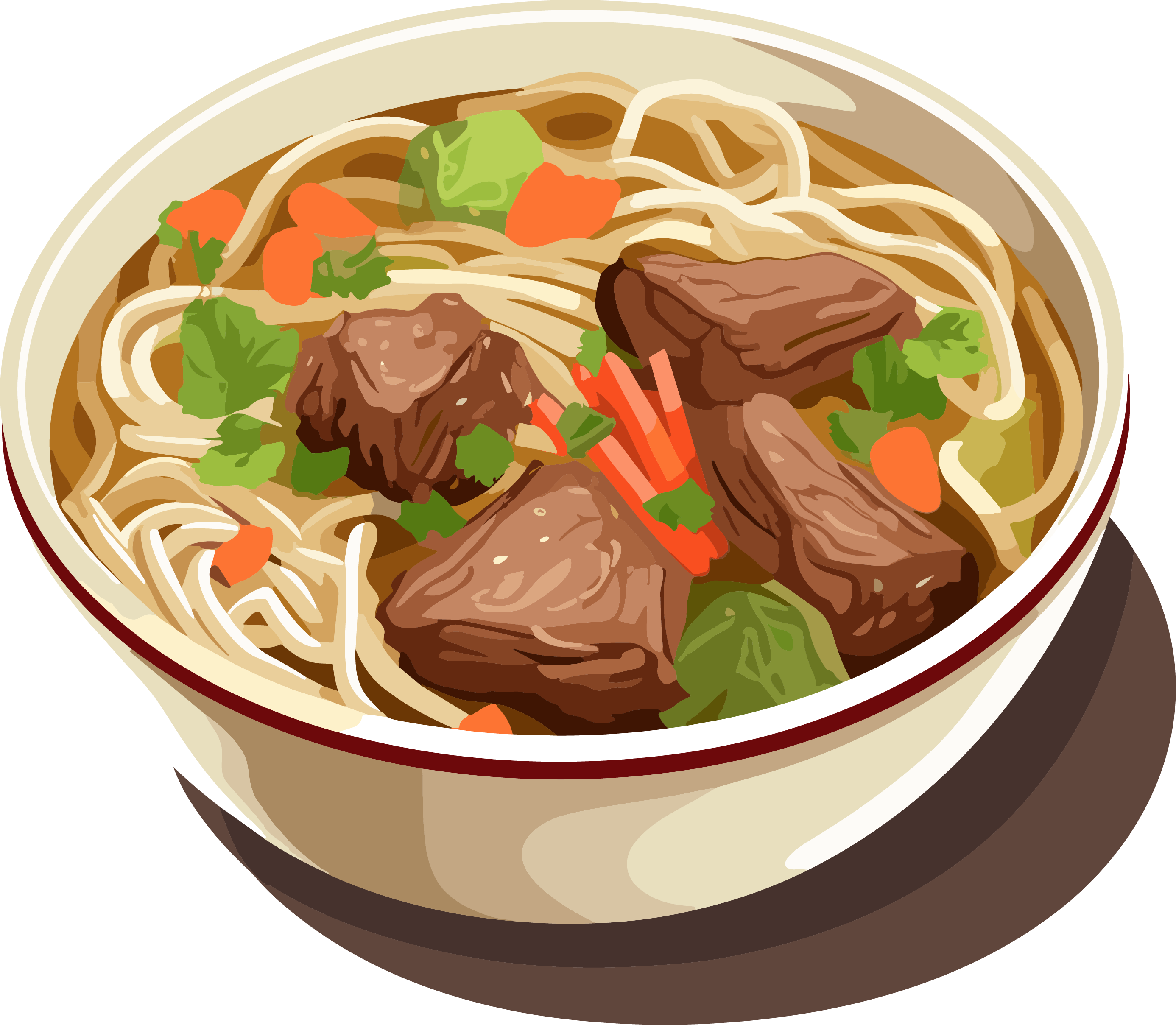 冬季美食牛肉面矢量素材