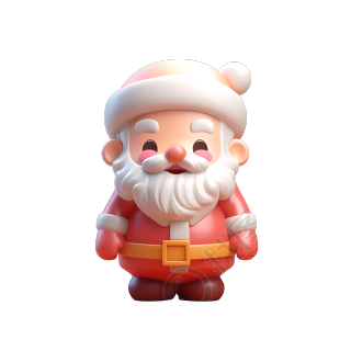 可爱明亮的圣诞老人3D图标商用素材