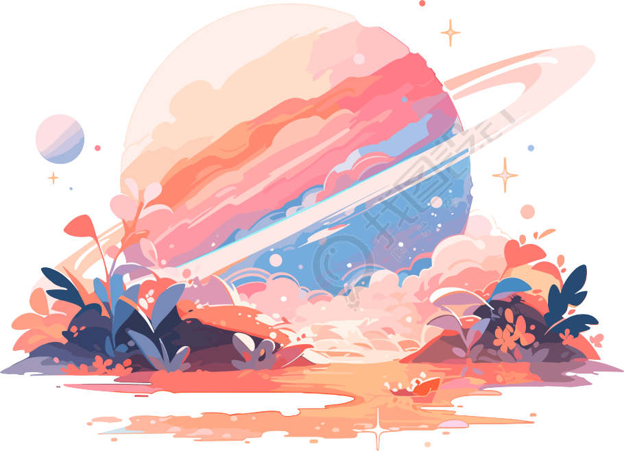 可商用外星行星矢量插画