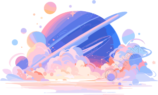 商业创意设计星球元素插画