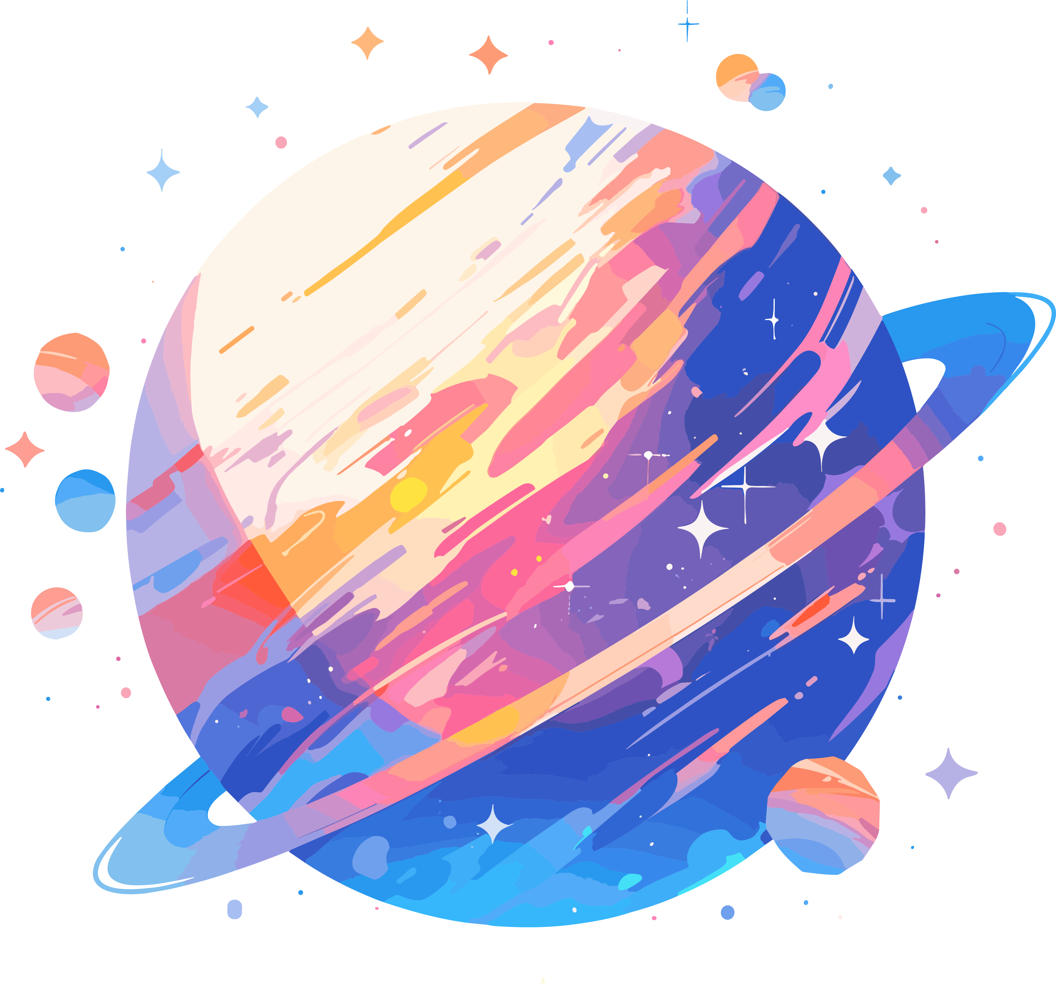 外星行星创意设计矢量插图