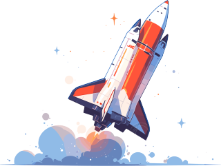 2D太空火箭插图