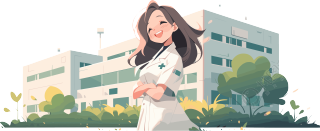 微笑的中国医生PNG插画
