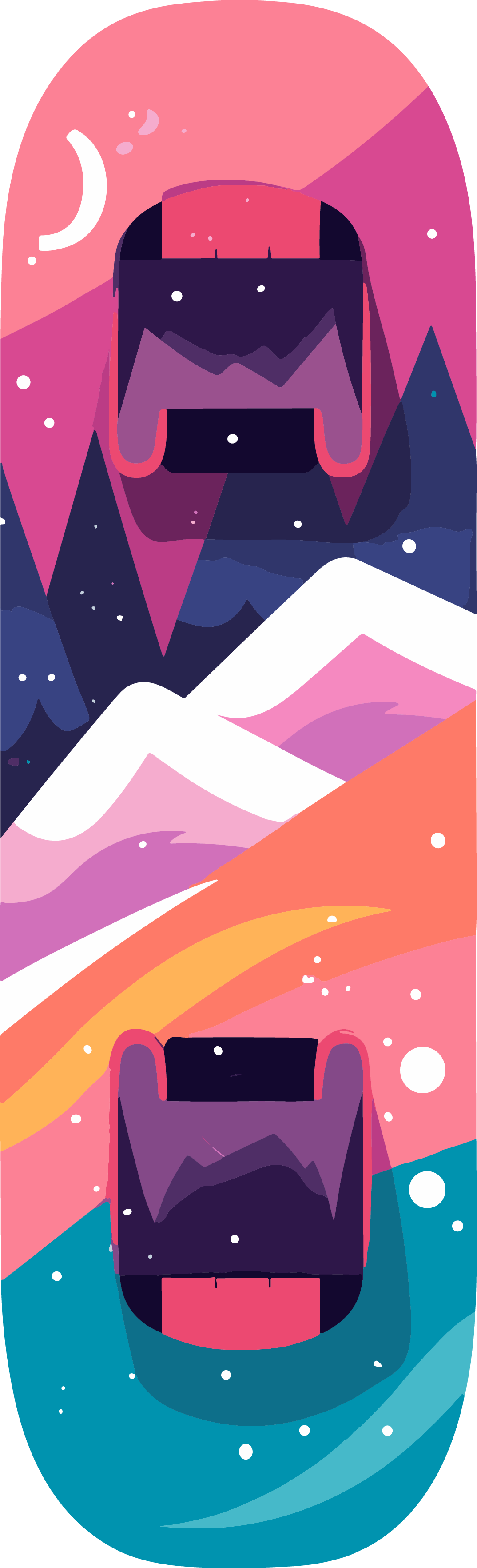 可商用滑雪板平面插画