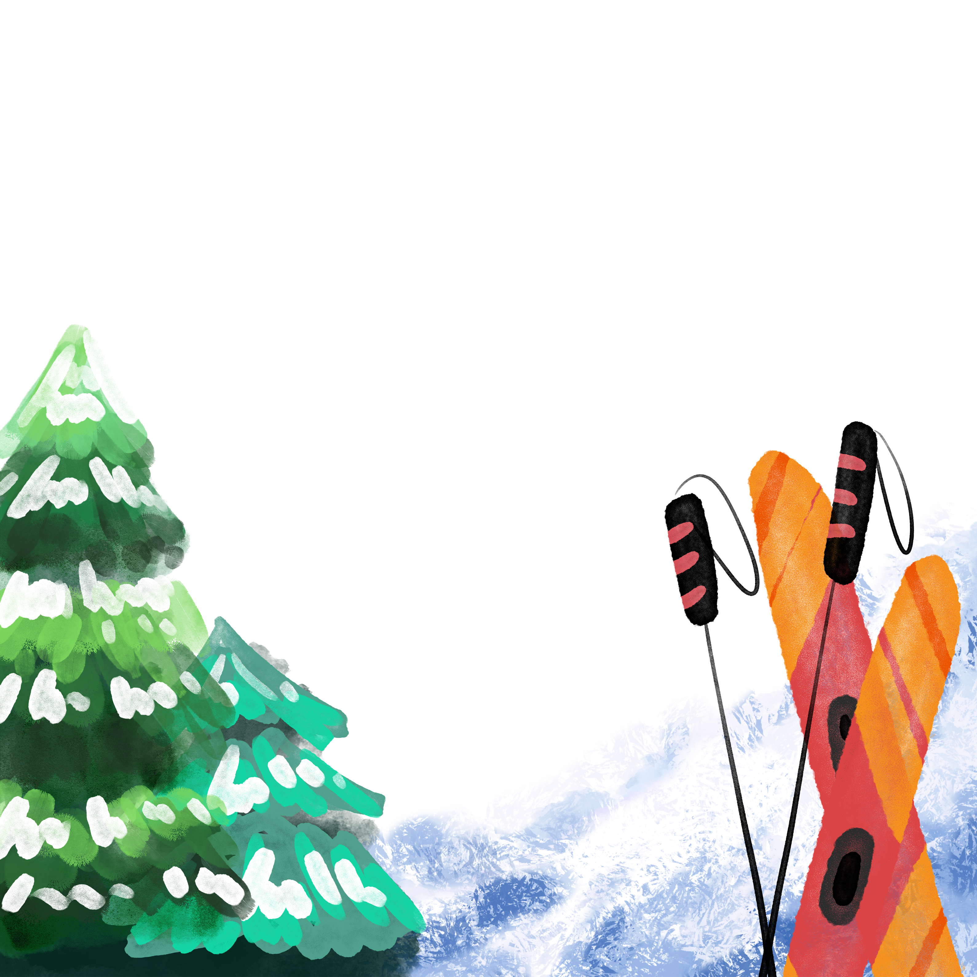 滑雪绘画作品怎样画