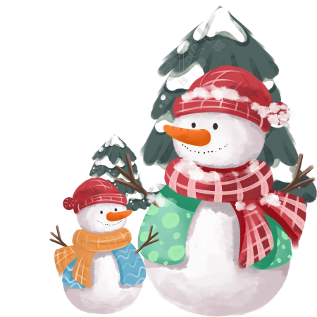 冬季亲子雪人冬令营宣传插画