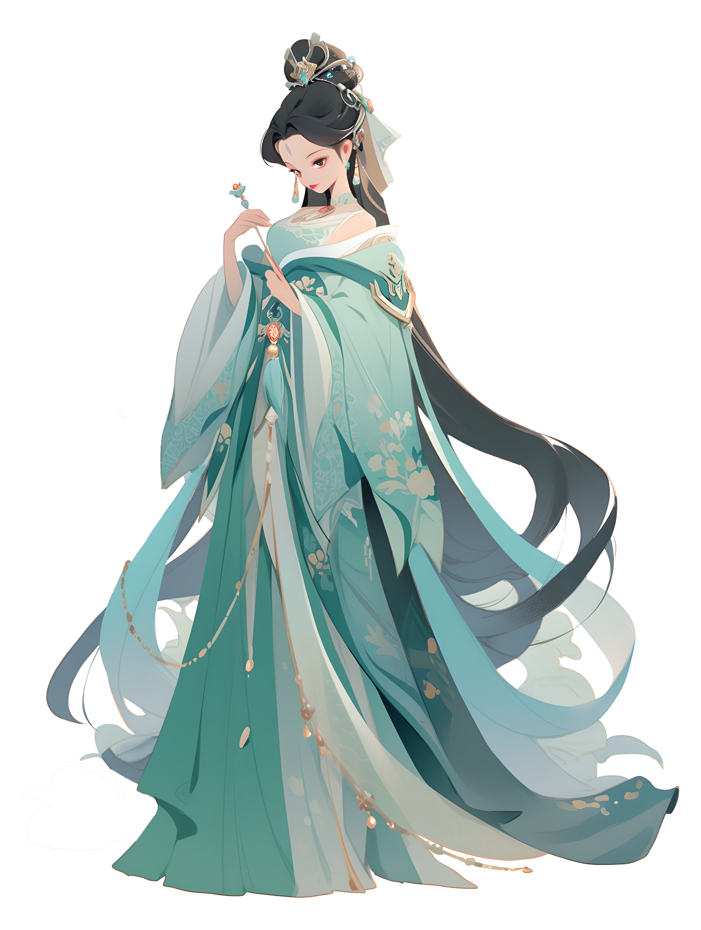 透明背景中国敦煌女神插图