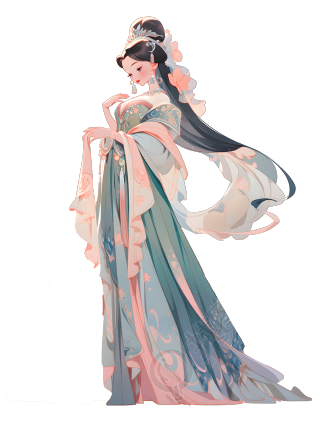 透明背景古代女神插画