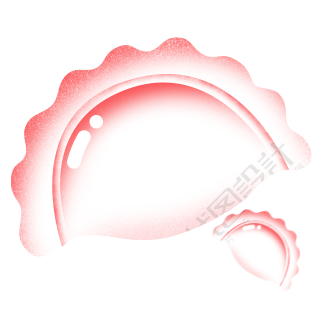 二十四节气冬至红色渐变饺子插画
