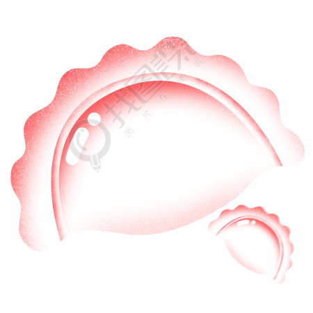 二十四节气冬至红色渐变饺子插画