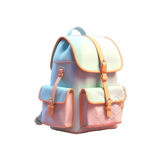 3D渐变书包简约设计插图