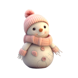 小雪人插画素材