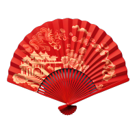 中国风折扇扁平插图创意设计