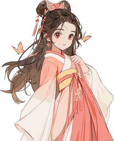 可爱汉服女孩插画设计元素