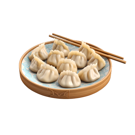 简笔3D动画图美味中式饺子素材