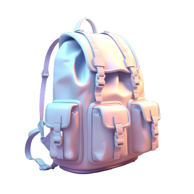 简约素材白底3D背包插画