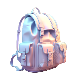 简约素材白底3D背包插画