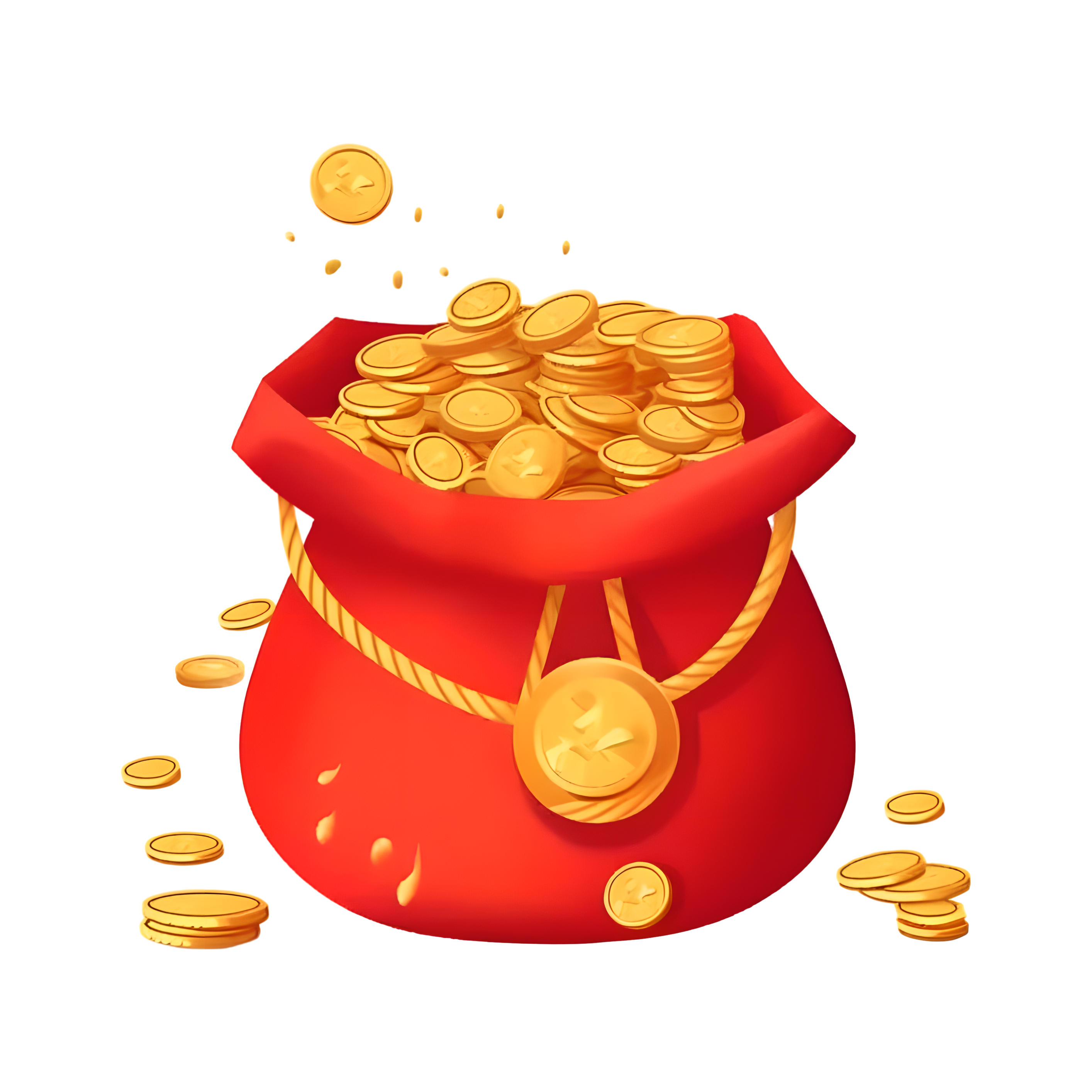 可商用福袋和金币矢量图素材
