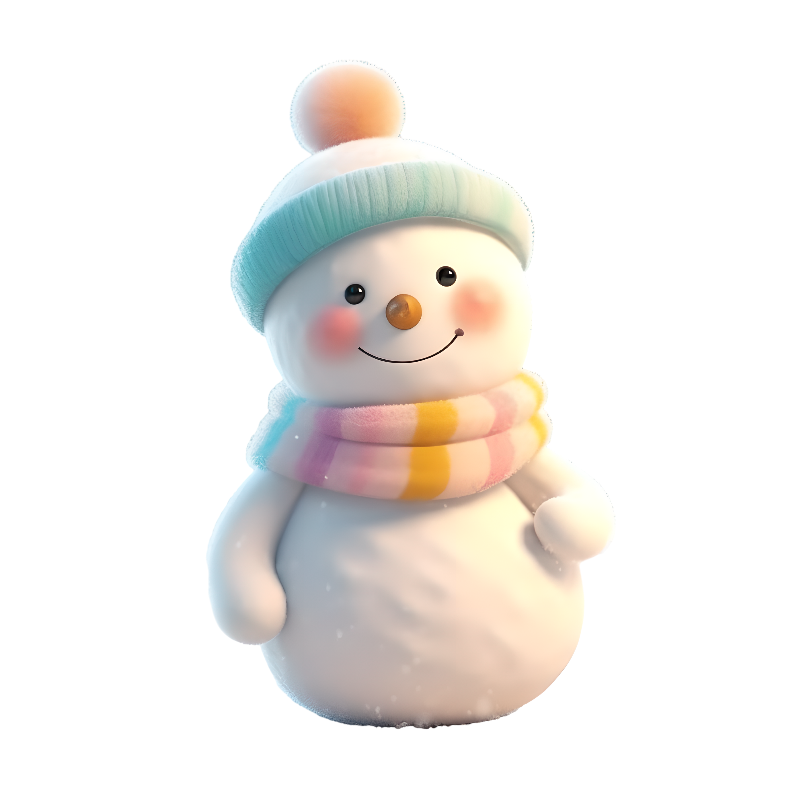 萌萌哒软色调小雪人插画